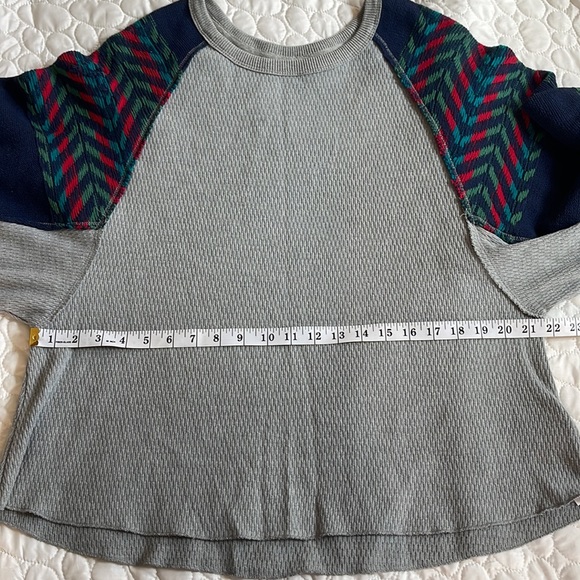 Free people we the free raglan oversized lightweight sweater xs navy blue gray - Picture 2 of 8